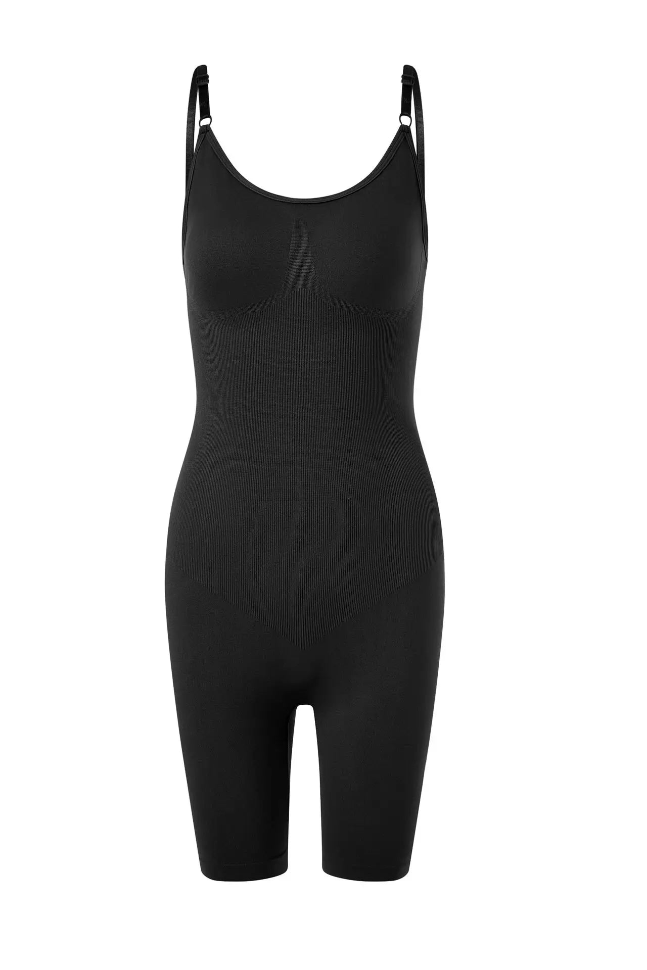Seamless Medium Control Shapewear Bodysuit for women, featuring a wire-free cupless design and high-waist tummy control. Made from stretchy Nylon-Spandex material for an invisible fit under clothing